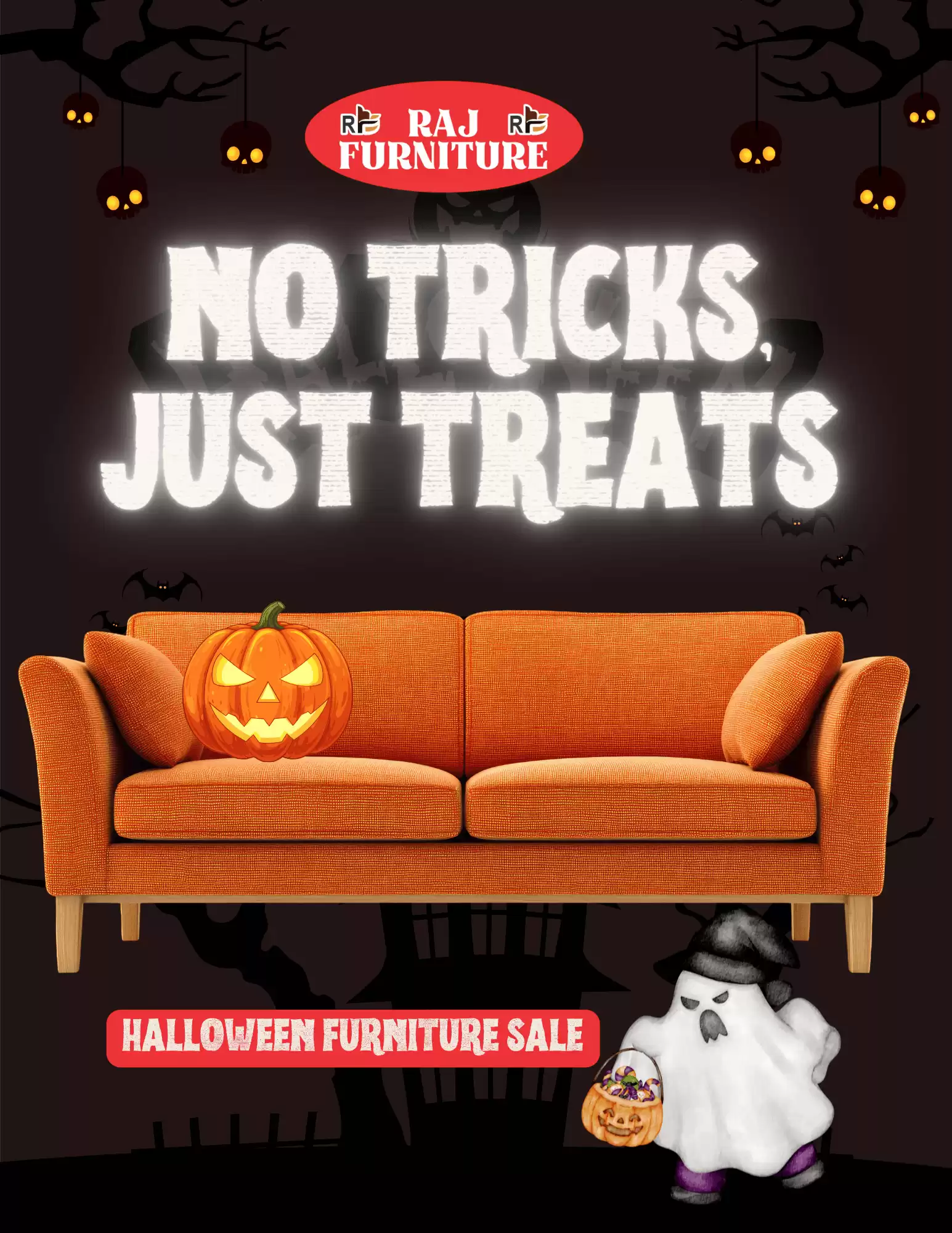 No Tricks, Just Treats – Halloween Furniture Sale in Brampton at Raj Furniture!