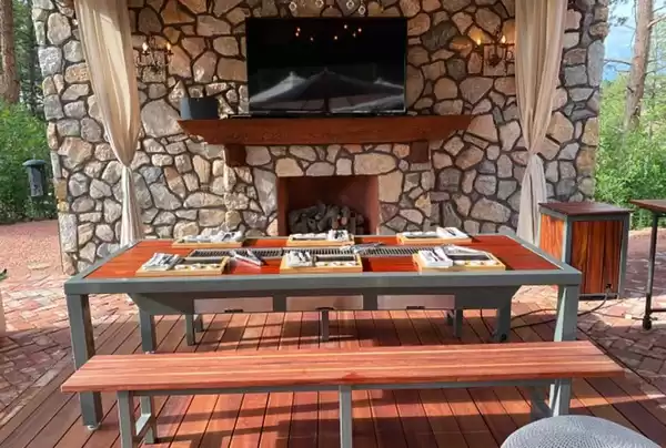 Modern Dining Table with Built-In BBQ Grill | Smart Dining by iBBQ