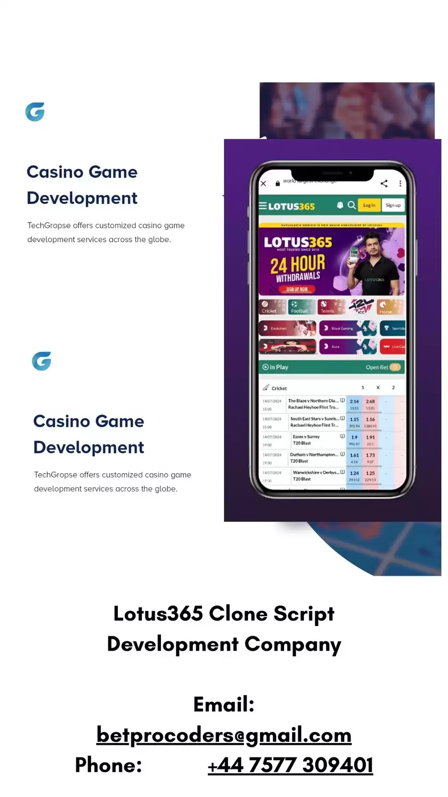 Mobile-Friendly Lotus365 Clone Script for Sports & Casino Platforms