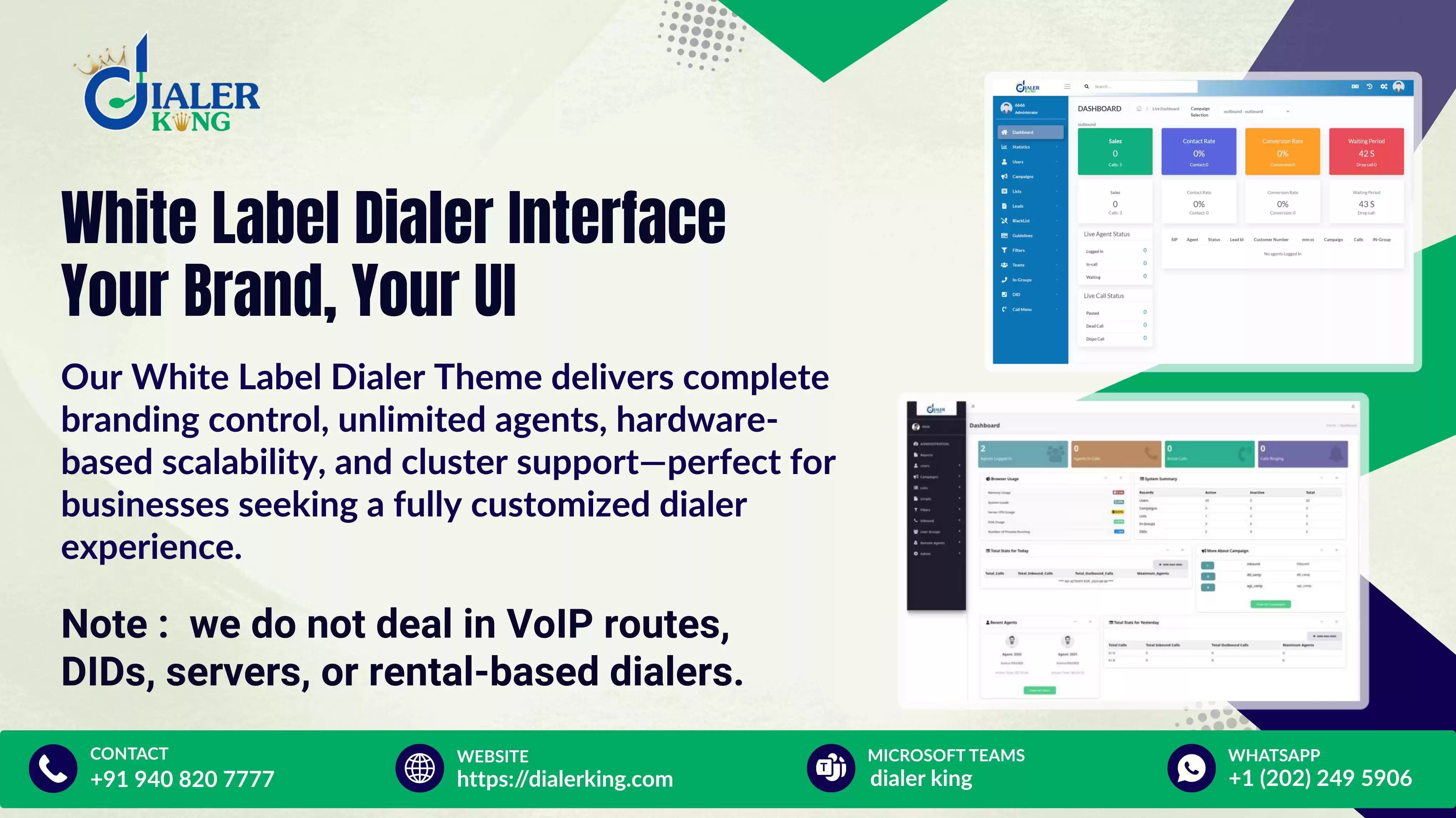 White Label Dialer Interface Your Brand, Your UI