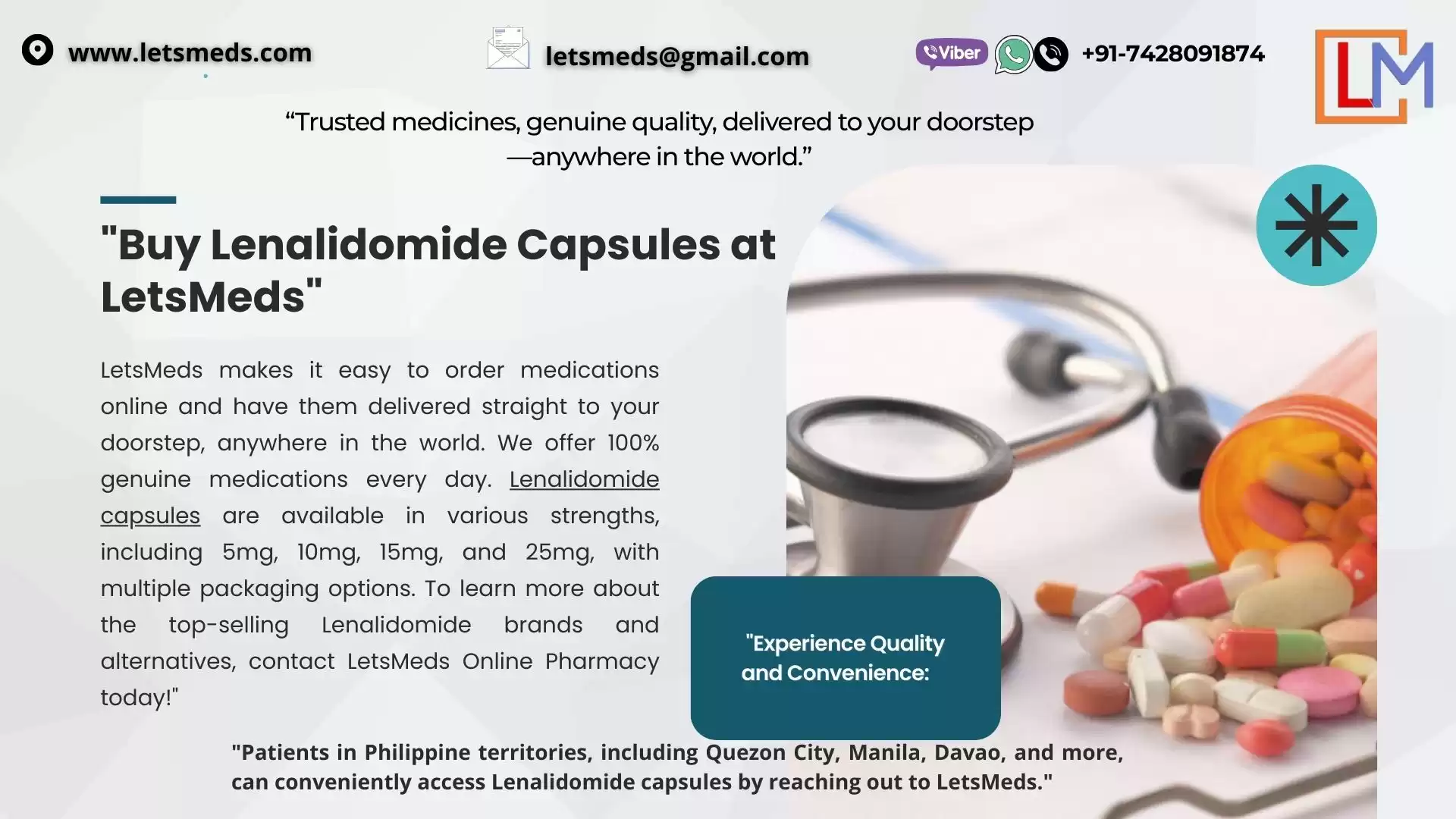 Where Can I buy Lenalidomide Capsules Online at Wholesale Price in Philippines