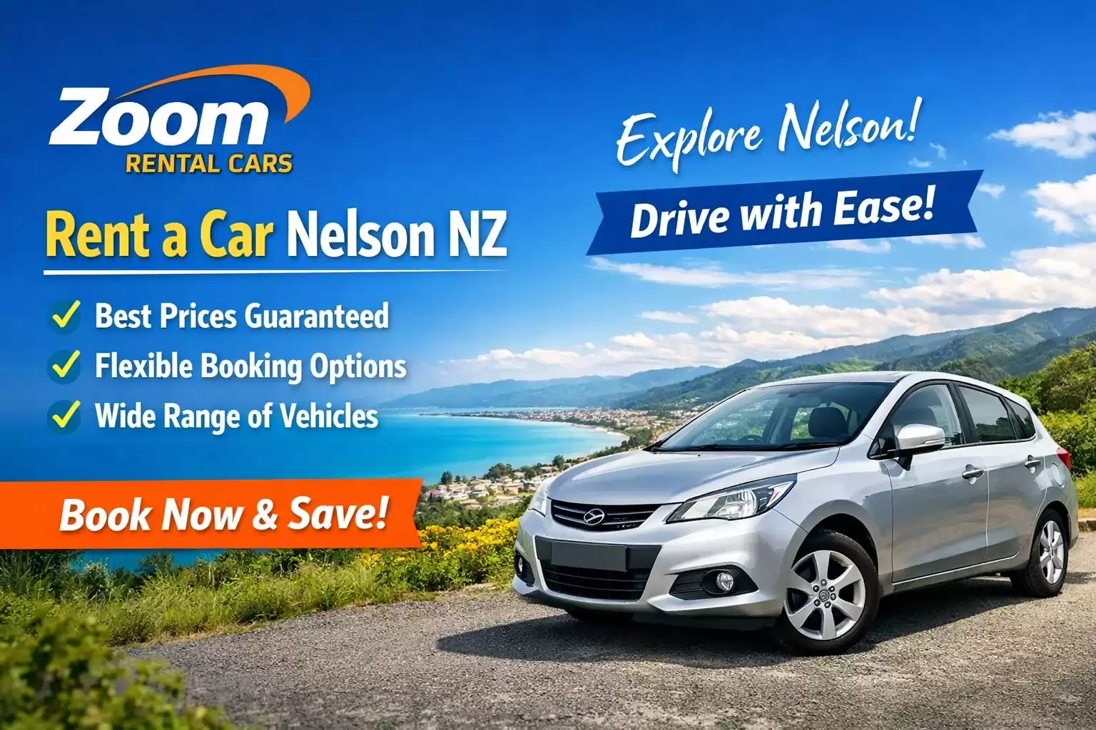 Rent a Car Nelson NZ – Best Prices & Flexible Booking