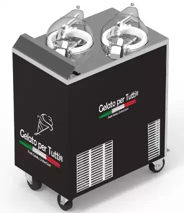 Gelato per Tutti GPT EC2 V Compact Gelato Machine – Countertop Dual Cylinder Gelato Maker