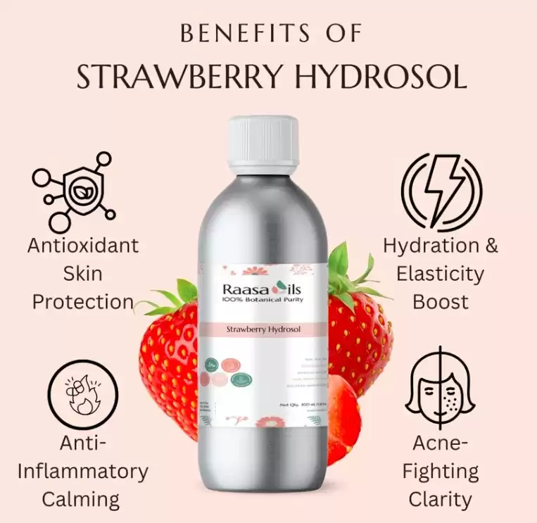 Order Strawberry Hydrosol Online for Cosmetic & Beauty Products | Raasa Oils