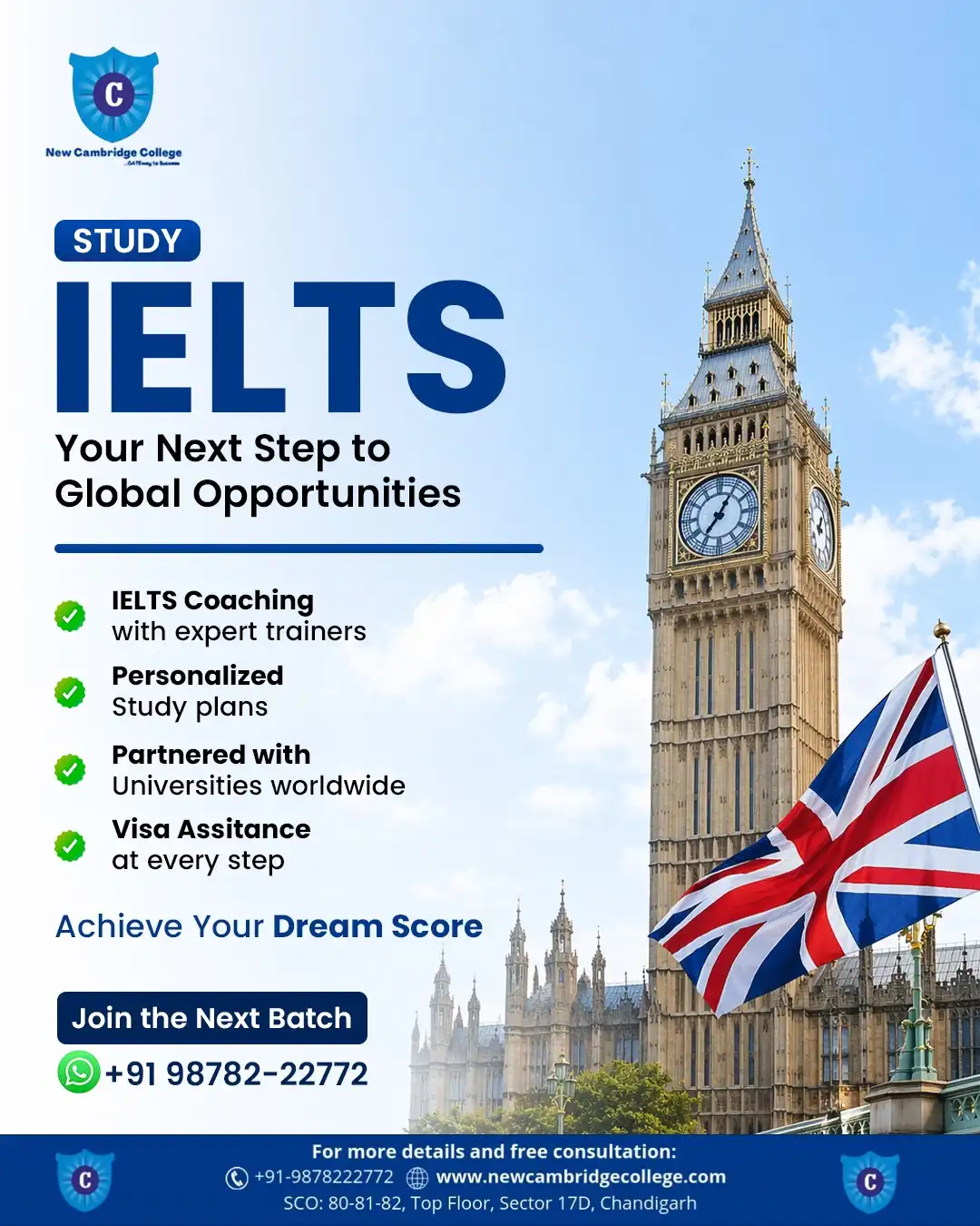 IELTS Coaching in Chandigarh with 100% Result Support