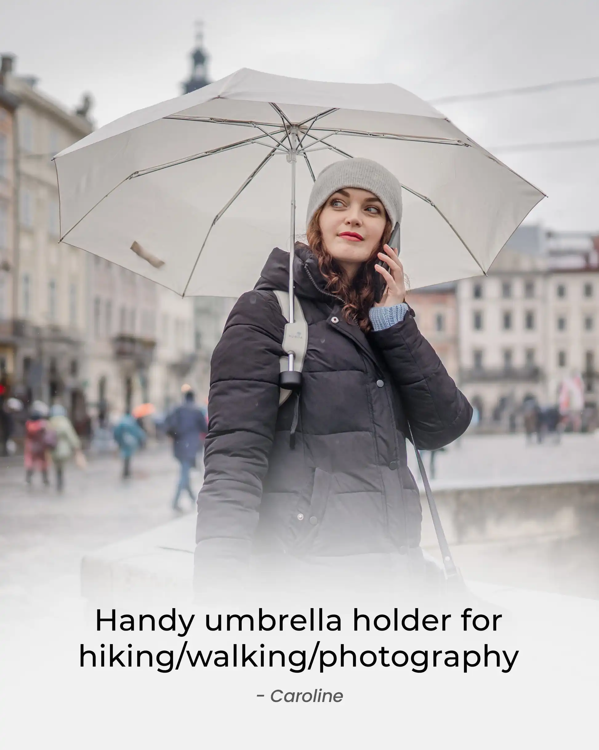 Portable Umbrella Clip Wearable Stand for Rainy Day Comfort