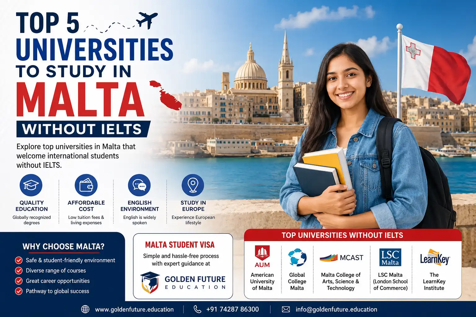 Study in Malta Without IELTS: Top Universities for International Students