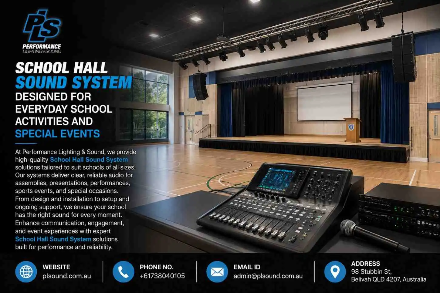 School Hall Sound System Designed for Everyday School Activities and Special Events
