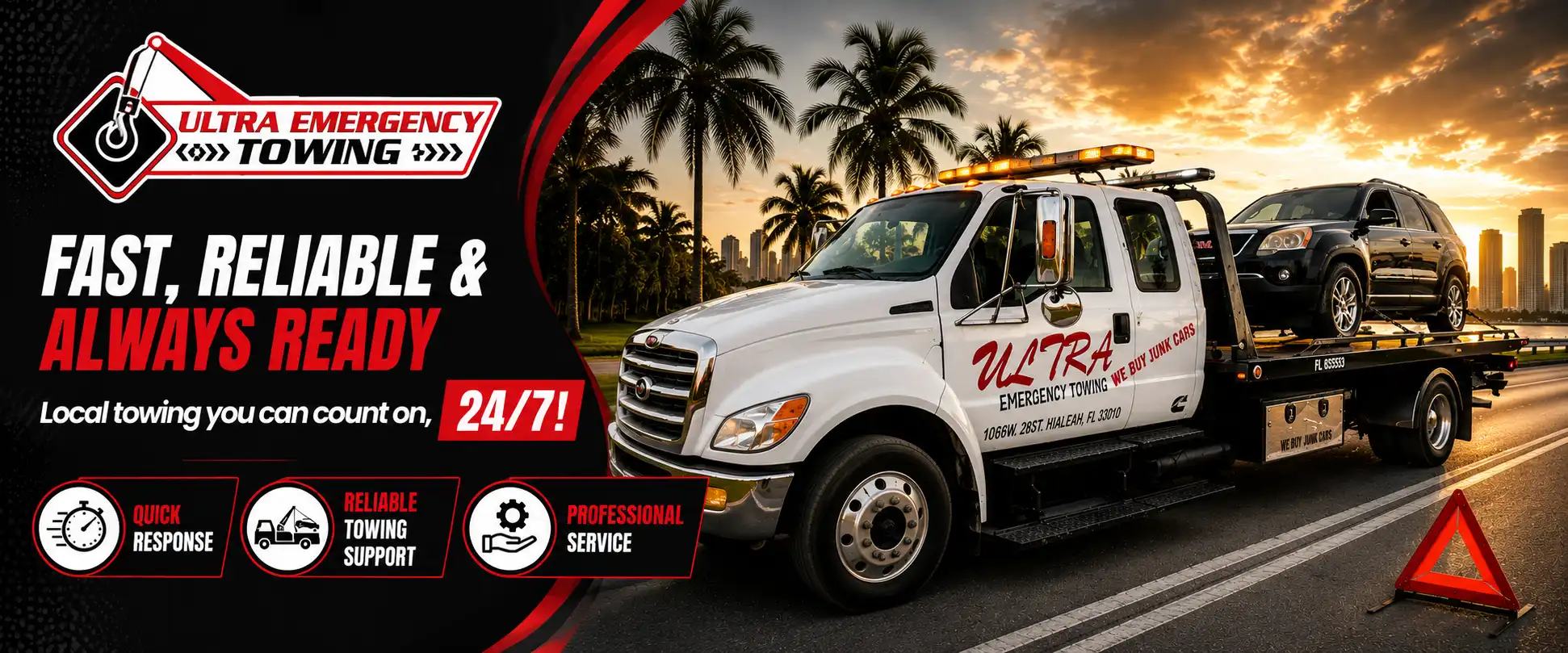 Professional Commercial Truck Towing Florida Available 24/7