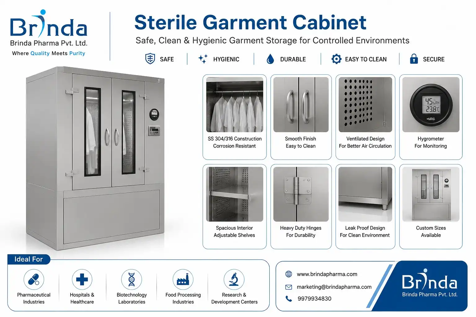 Cleanroom Sterile Garment Cabinet Supplier India