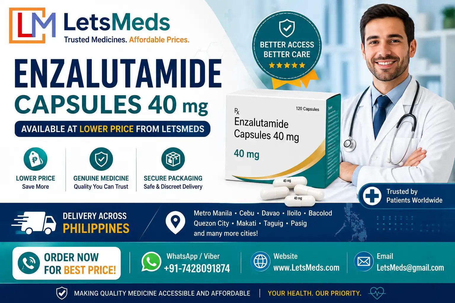 Where Can I Purchase Enzalutamide Capsules at Lower Cost in Manila
