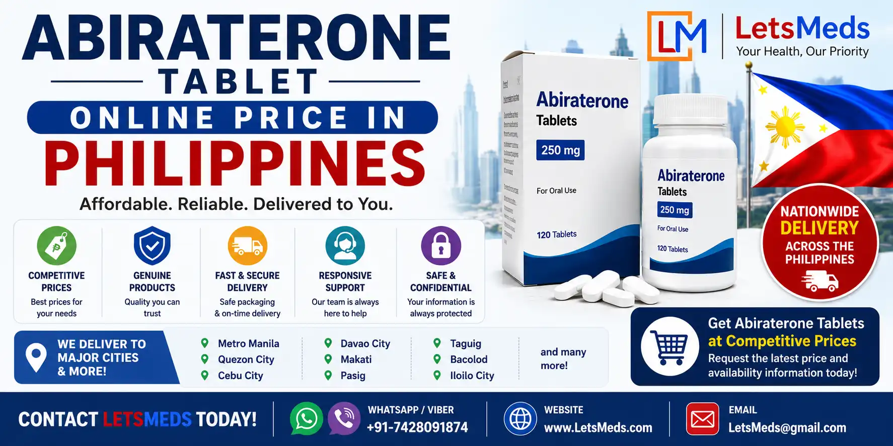 Abiraterone Tablet prices in the Philippines