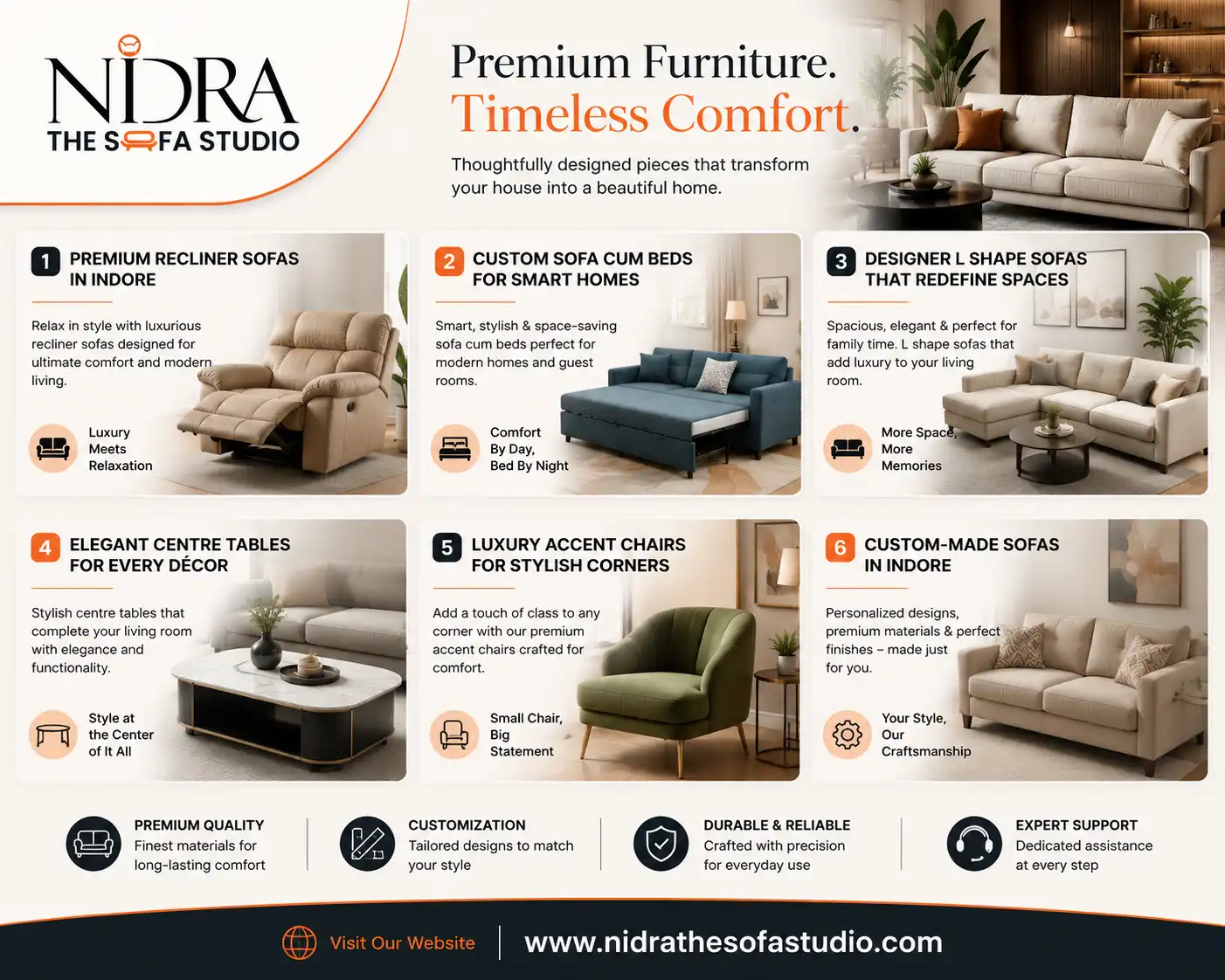 Custom Sofa Cum Beds for Smart and Space-Saving Home Interiors