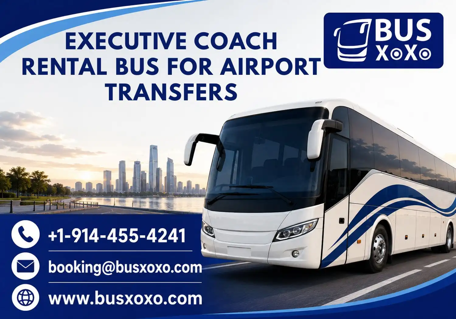 Executive Coach Rental Bus for Airport Transfers