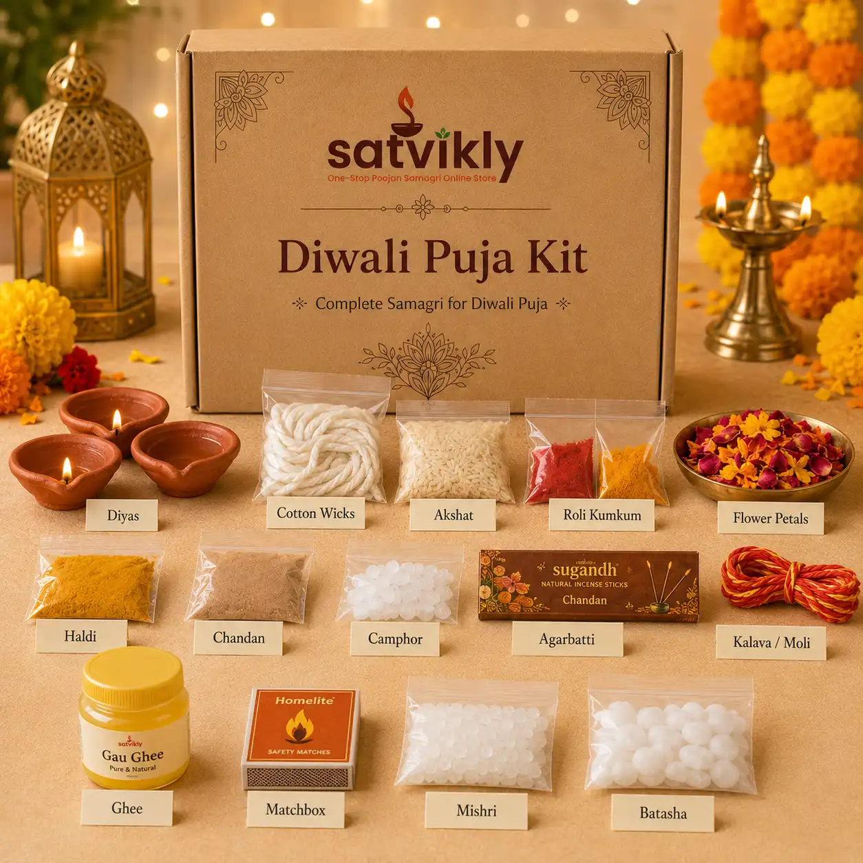 Complete Diwali Pooja Samagri Kit for Home
