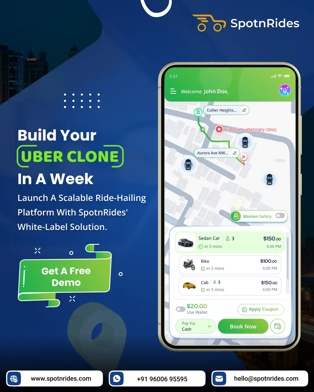 Uber Clone App – Powerful Ride-Hailing Solution for Taxi Businesses