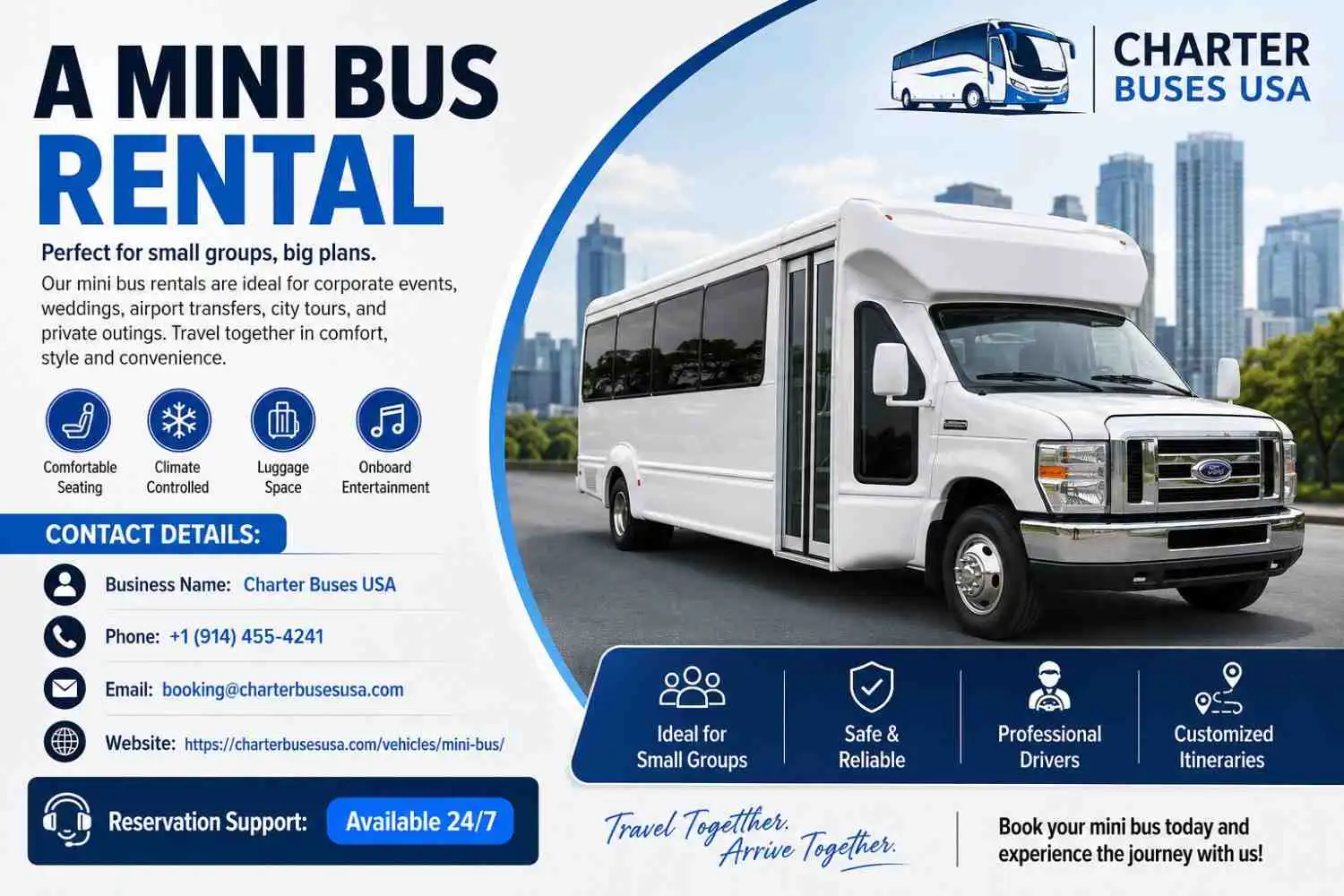 Rent a Mini Bus for Comfortable Small-Group Travel- charter bus