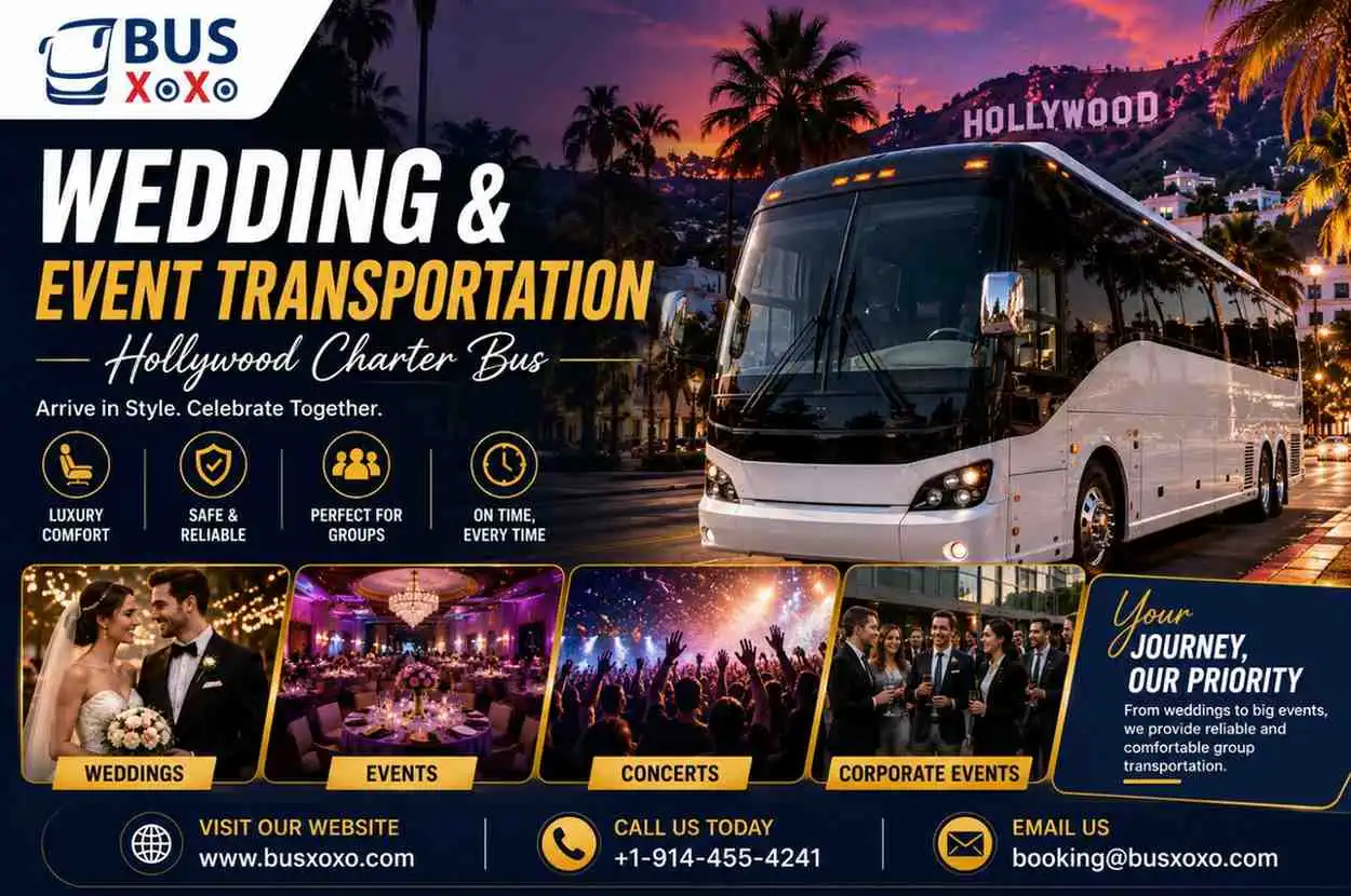 Affordable Hollywood Charter Bus Rentals for Weddings, Events & Group Trips 