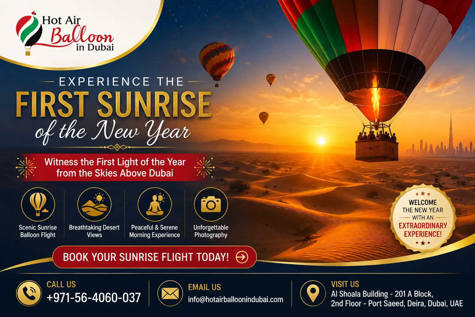HotAirBallooninDubai Desert Sunrise Celebration