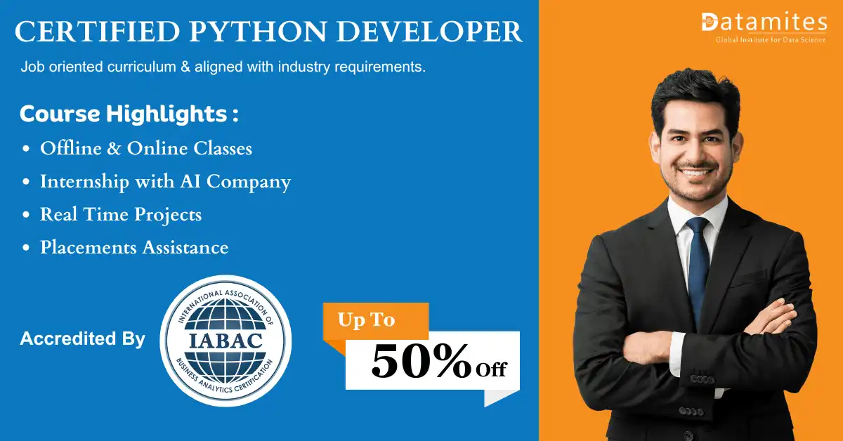 DataMites Python course in Siliguri with internships