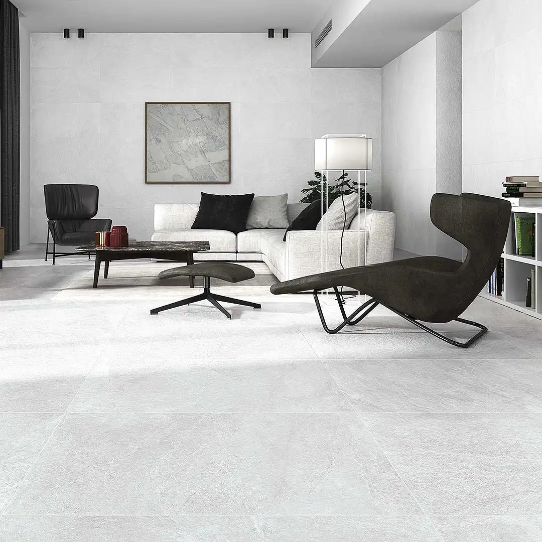 Rockslate White Stone Effect Porcelain Tiles – Modern Wall & Floor Tiles