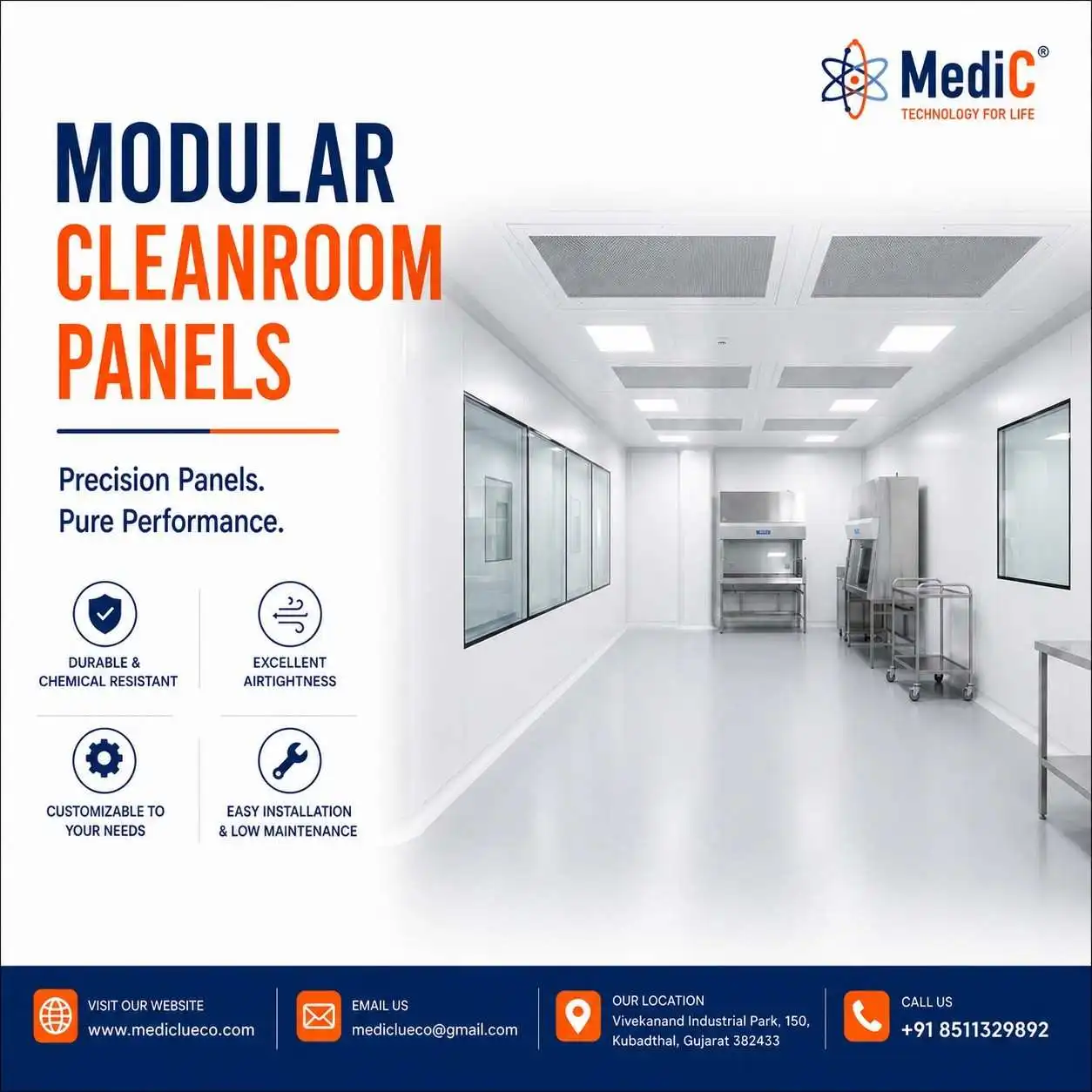 Modular Cleanroom Panels for Industrial Cleanrooms | Mediclue