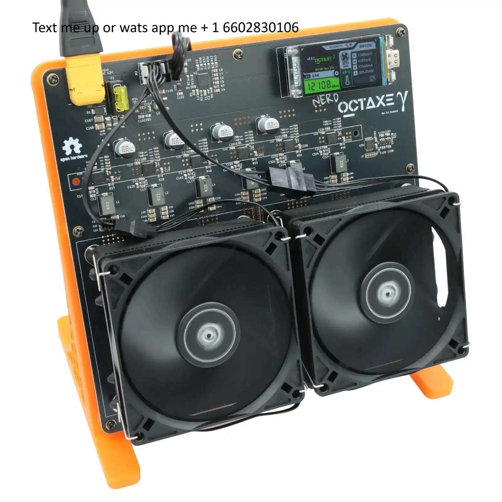 New NerdOCTAxe 12Th/s High Perform Mute Dual Fan Bitcoin Home Solo Miner 200W
