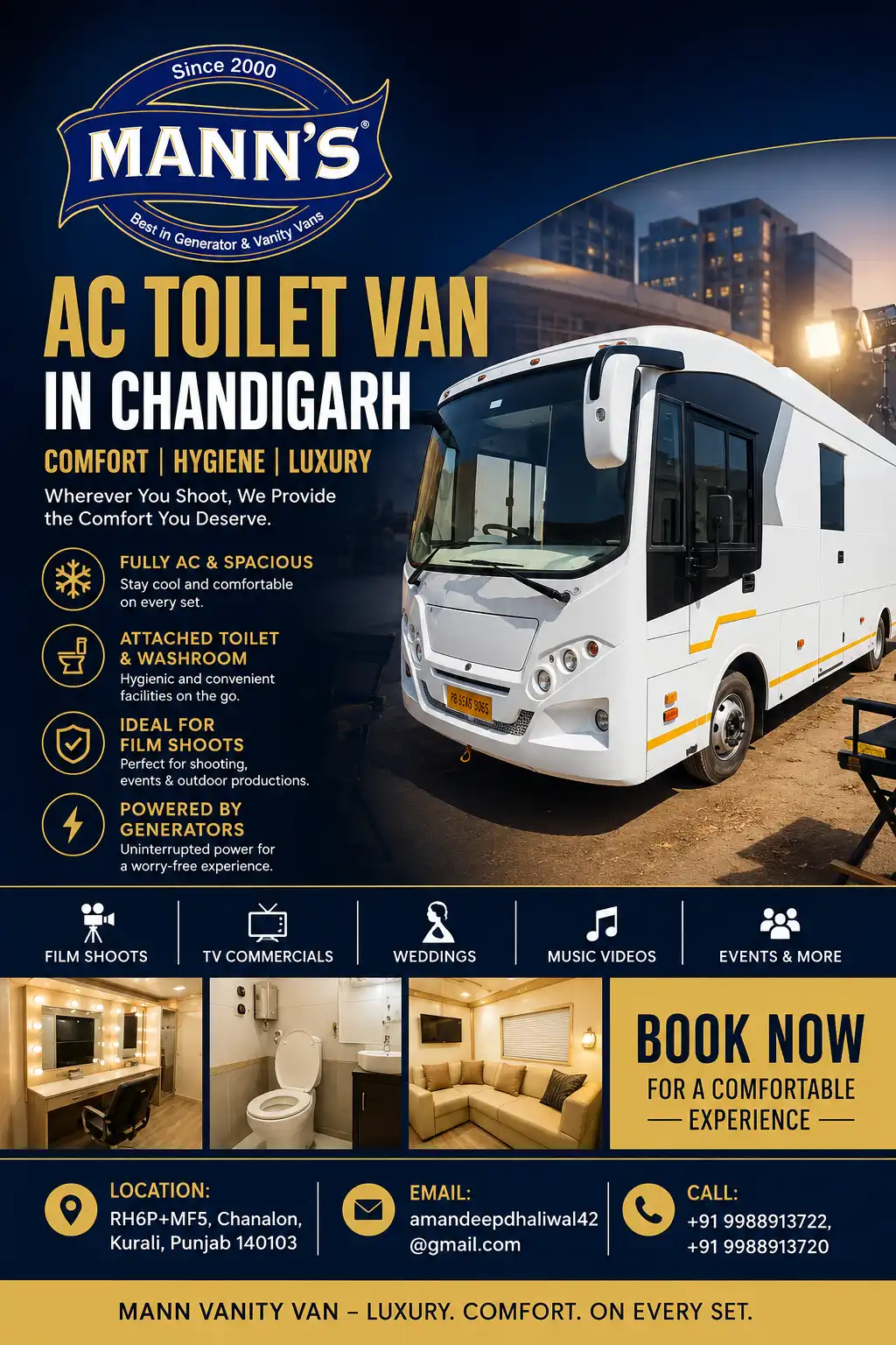 AC Toilet Van in Chandigarh | Mann’s Vanity Van