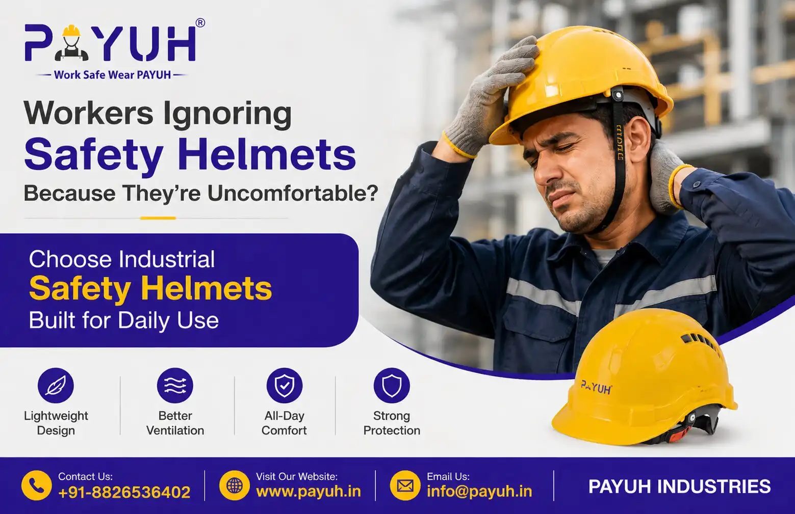 Workers Ignoring Helmets Because They’re Uncomfortable? | Payuh industries
