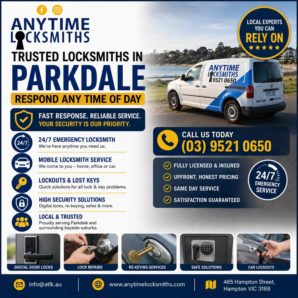 Trusted Locksmiths in Parkdale Respond Any Time of Day