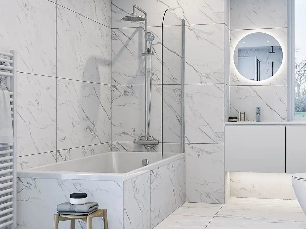 Marble Effect Porcelain Tiles for Premium Bathrooms | Tbk Tiles