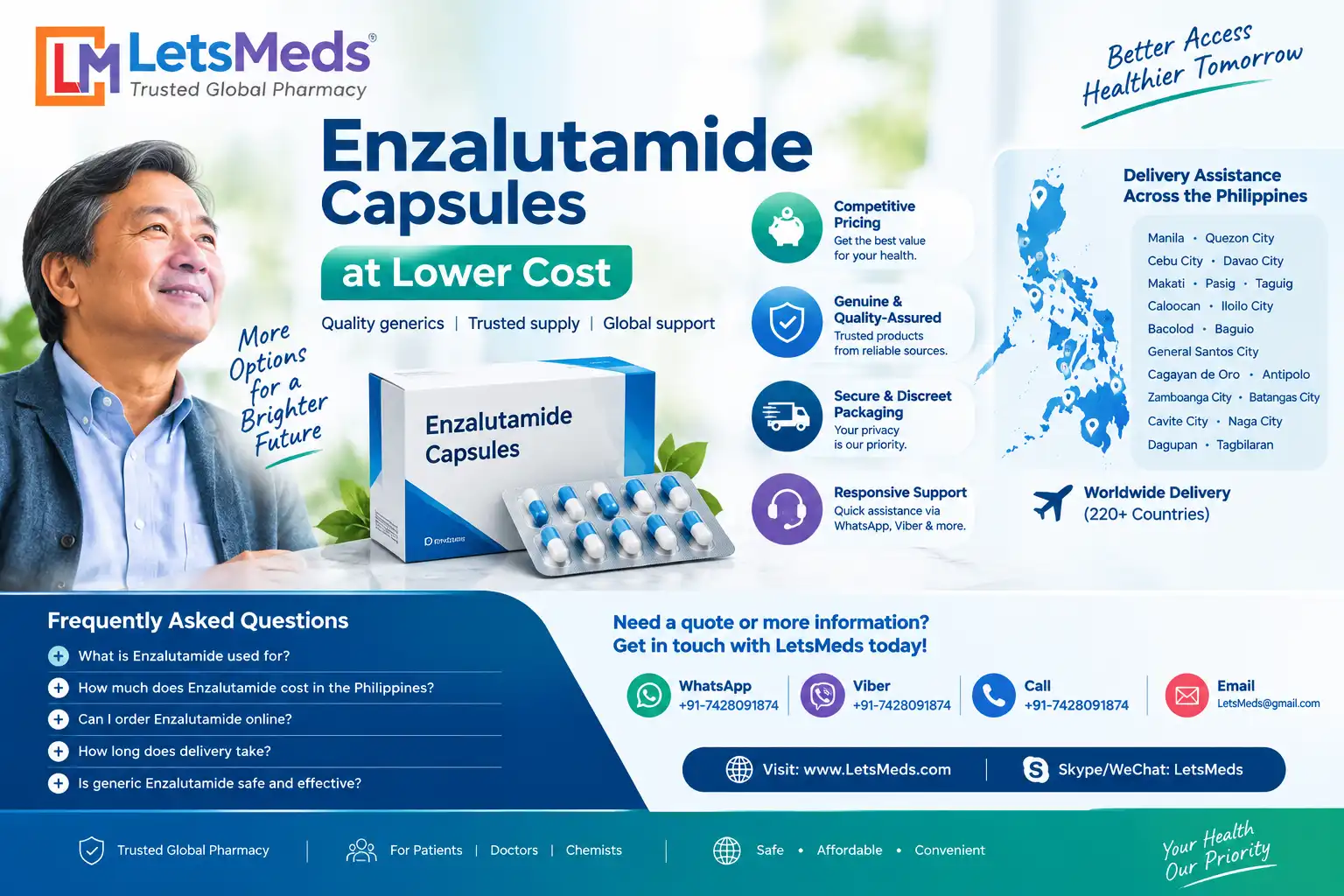 Enzalutamide Capsules at Lower Cost in the Philippines