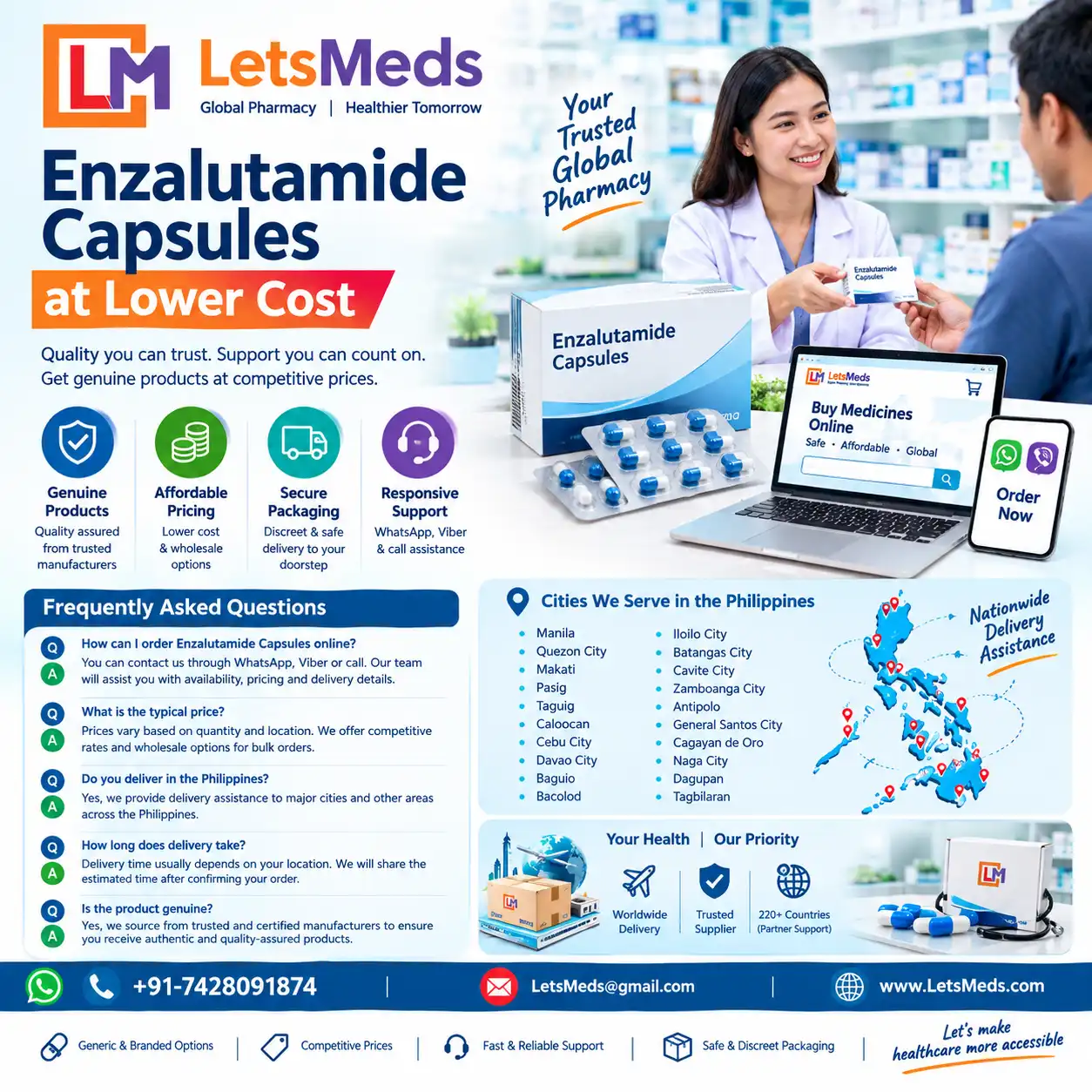 Enzalutamide Capsules at Lower Cost in the Philippines