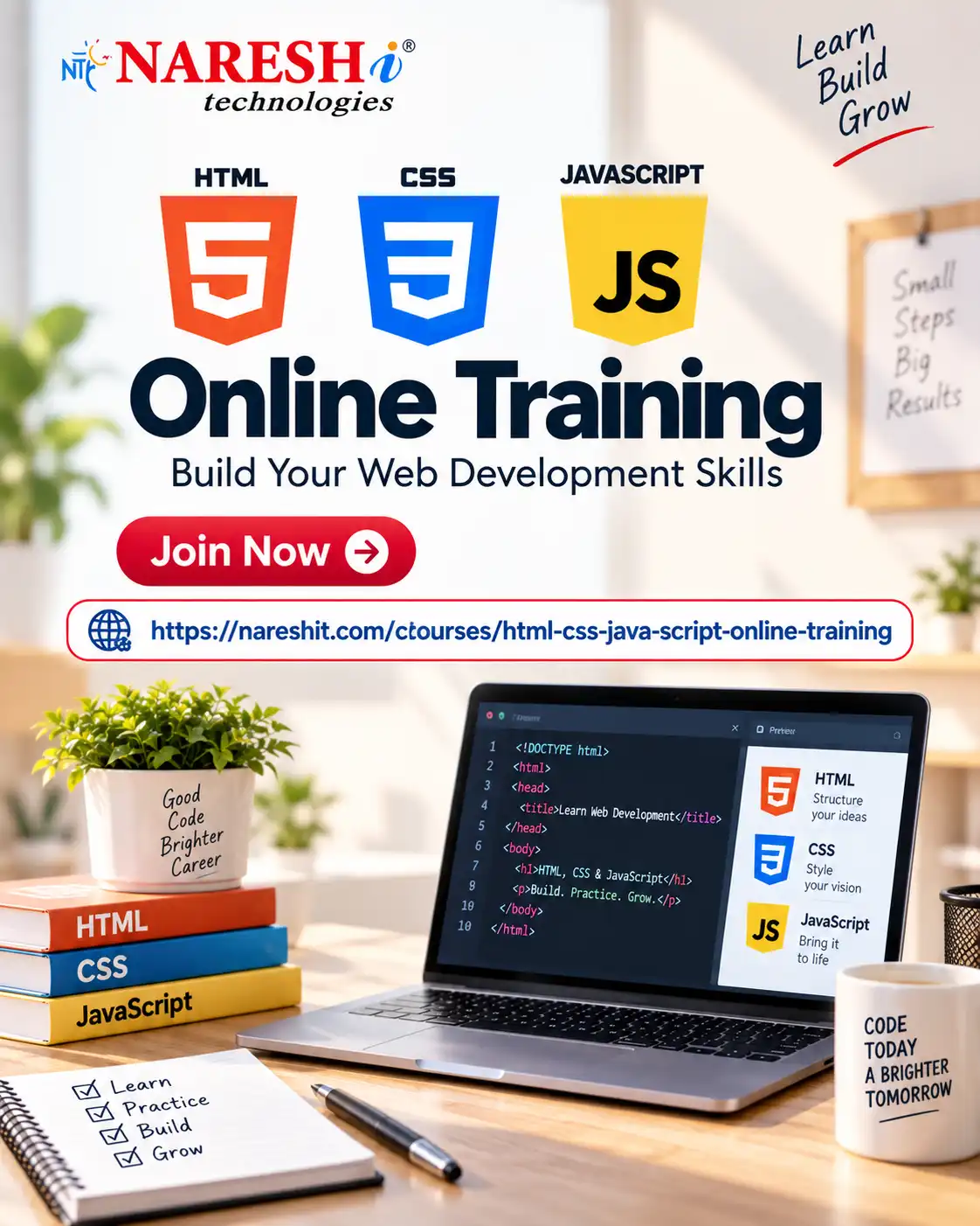 HTML CSS JavaScript Online Training – Learn Frontend Web Development | NareshIT