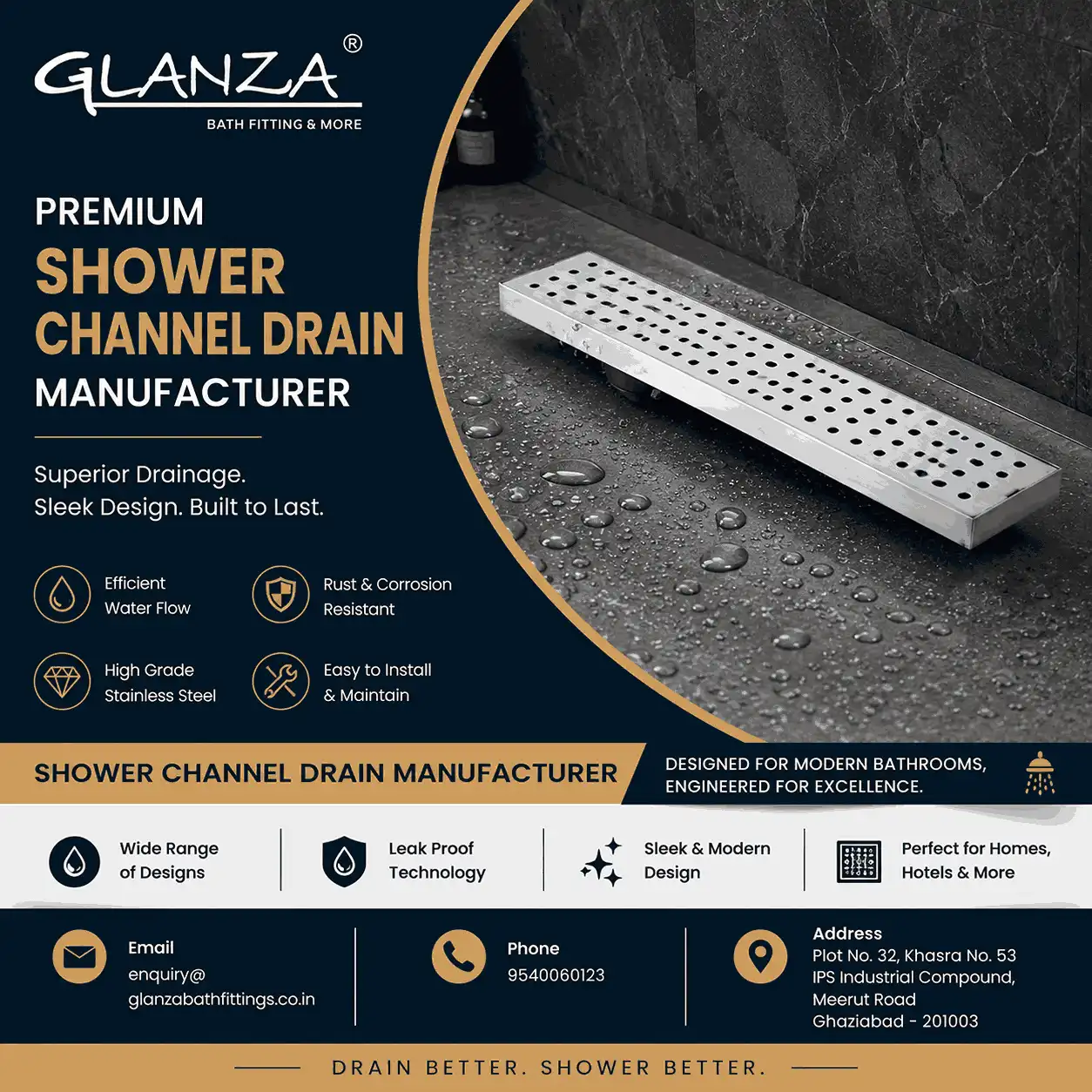 Shower Channel Drain Manufacturer 