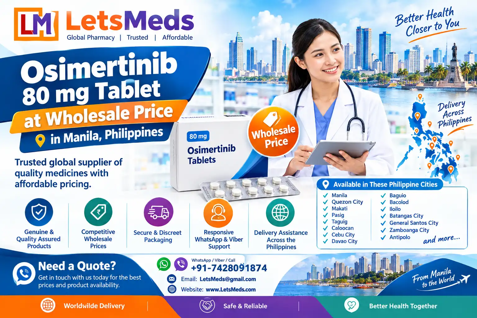 Osimertinib 80 mg Tablet Supplier in Manila
