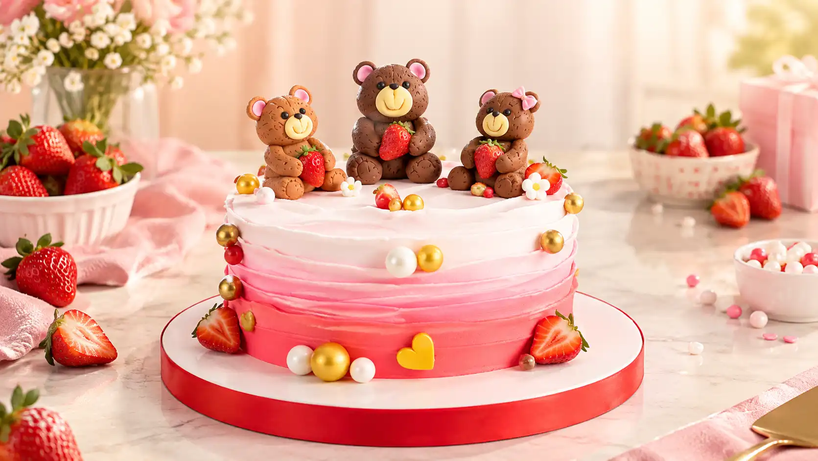 Indulge in Refreshing Strawberry Cakes Delivered to Your Doorstep
