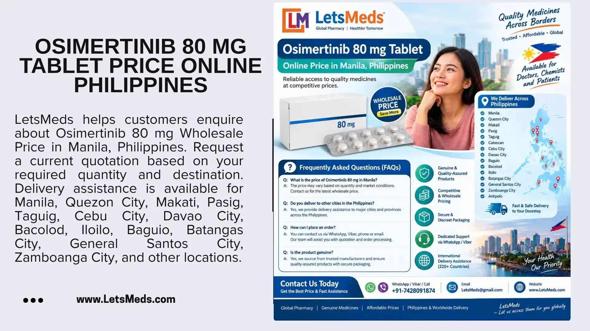 Osimertinib 80 mg Tablet Online Price in Manila, Philippines