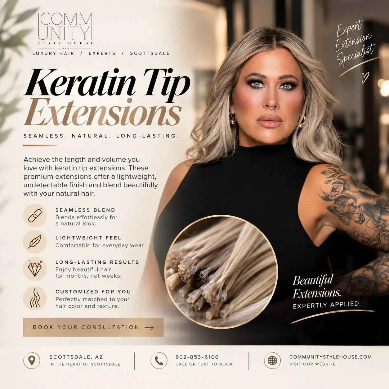 Keratin Tip Extensions  in Scottsdale