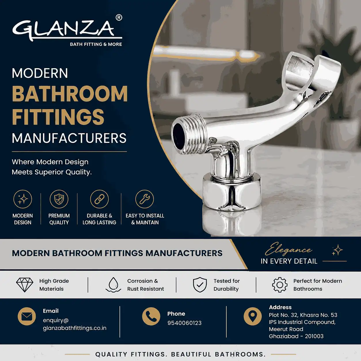 Modern Bathroom Fittings Manufacturers - Glanza Bath Fittings
