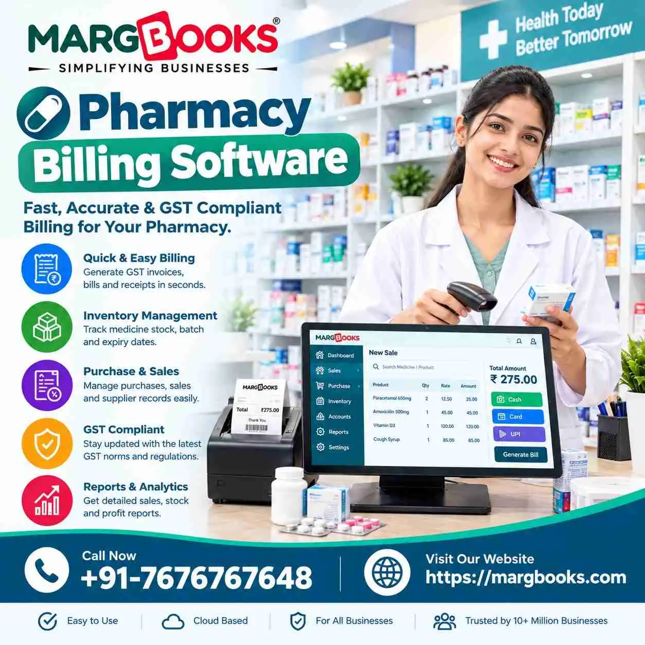Pharmacy Billing Software for Medical Stores & GST Invoicing | MargBooks